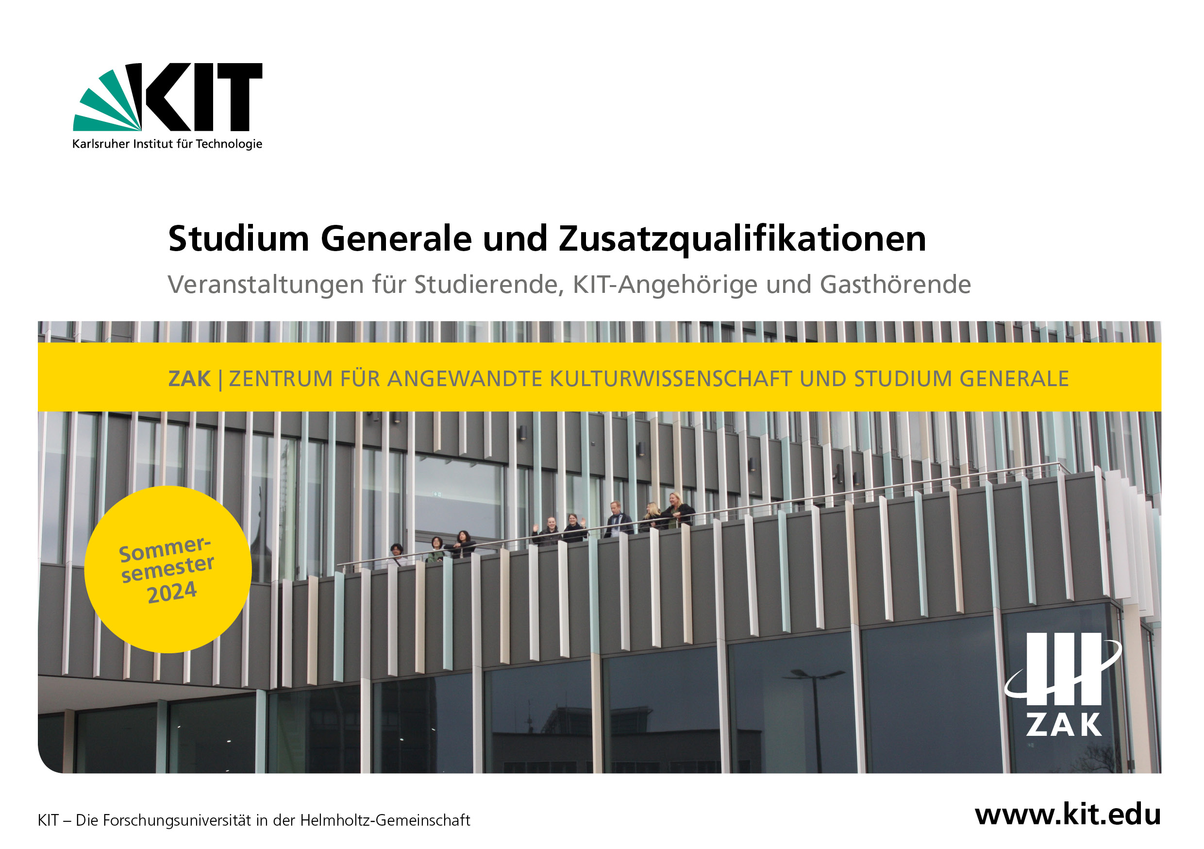 Studium Generale am KIT, Sommersemester 2024, ZAK Zentrum.